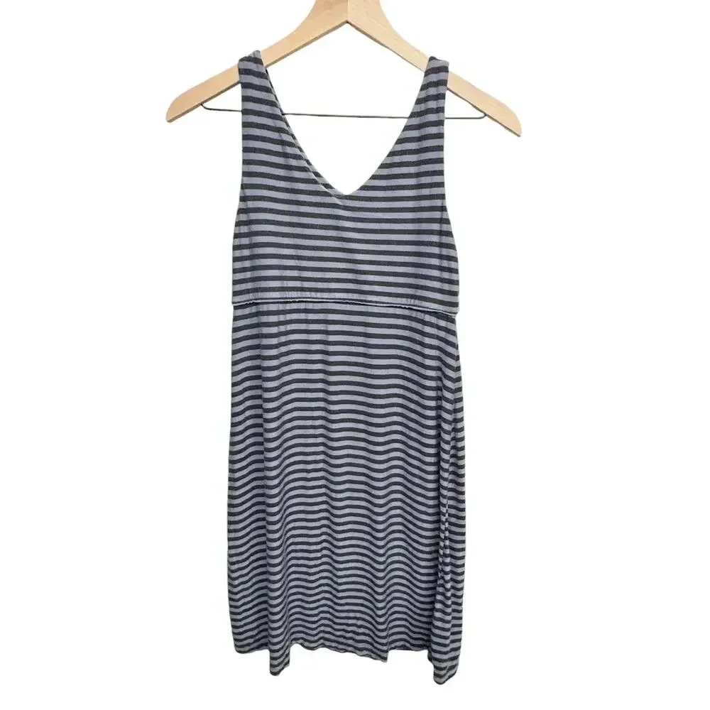 Athleta Striped Santorini Modal Tank V-Neck Soft Dress Size‎ Small